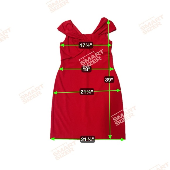 Elegant Lined Red Knot-Front Midi Dress Medium - Picture 5 of 11